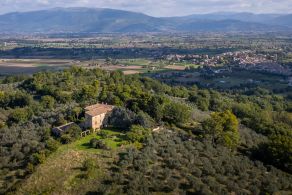 Villa with farmhouse to renovate and olive grove for sale in Bevagna, Umbria